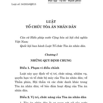 Luật tổ chức toà án nhân dân 2024 - bản in2024