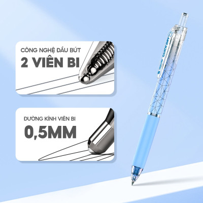 Bút Gel Quick Dry 0.5 mm - Thiên Long GEL-033 - Mực Xanh