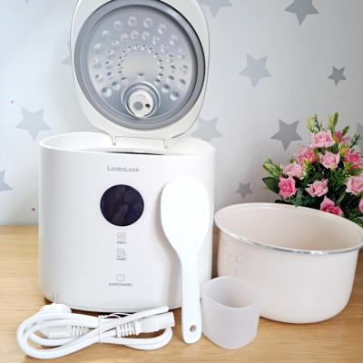 Nồi Cơm Điện Lock&Lock Bianco Nemo Rice Cooker 1.2L EJR384IVY  6 Chế Độ, Giữ Ấm 24h, màn hình LCD - Hàng Chính Hãng