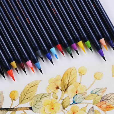 Bộ 20 bút lông màu nước cao cấp Water Color Brush Pen - Tặng 1 cọ Water Brush - Màu nước, màu vẽ, bút lông cao cấp Chính Hãng VinBuy