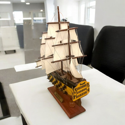 Mô hình thuyền gỗ HMS VICTORY kích thước nhỏ 20cm, thuyền gỗ phong thủy, mô hình trang trí, decor phòng học