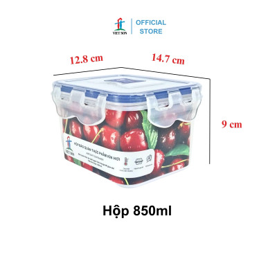 [TẶNG KHAY RÁO NƯỚC] Bộ 3 Hộp Đựng Thực Phẩm VIETSON (850,1300,2400ml) Nắp Khóa 4 Cạnh Kín Hơi