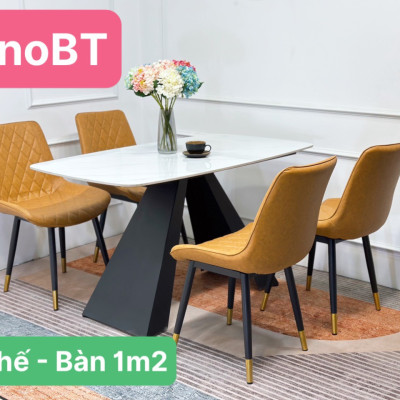 (Khuyến Mãi ) Bộ Bàn Ăn Mặt Đá Cao Cấp 2023 Hàng Sẵn Kho Đủ Màu Lựa Chọn 