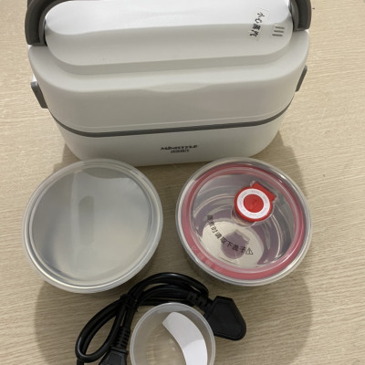 Hộp cơm cắm điện hai tầng,  hộp cơm hâm nóng 2 BÁT INOX,  giữ nhiệt thích hợp cho dân văn phòng KitAcoom, hàng nhập khẩu chính hãng cao cấp 