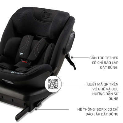 Ghế ngồi tô tô xoay 360 độ cho bé 0-12 tuổi Kinderkraft XRIDER 2 i-Size