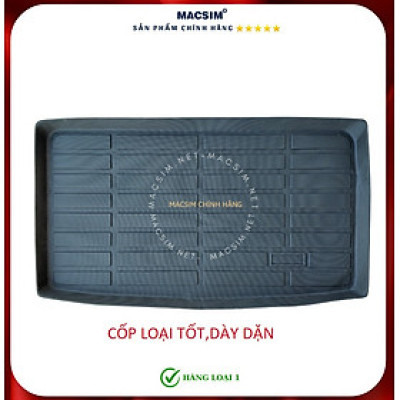 Thảm lót cốp xe ô tô SĐ Toyota Wigo 2023 nhãn hiệu Macsim chất liệu TPE cao cấp màu đen