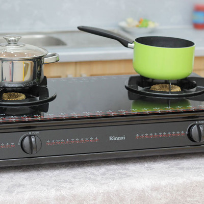 Bếp Gas Dương Rinnai RV-3715GL(FB) - Đen - Hàng Chính Hãng