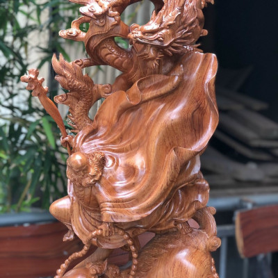Tượng đạt ma sư tổ bằng gỗ hương đá kt cao 100×37×19cm