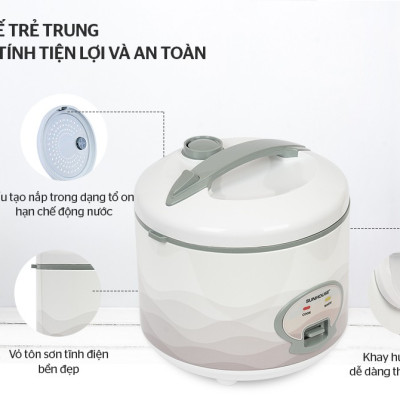 Nồi Cơm Điện Sunhouse SHD8602 (1.8L) New - Hàng Chính Hãng