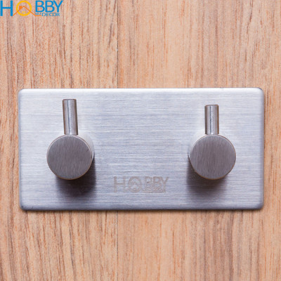 Móc treo quần áo 2 chấu dán tường inox 304 Hobby home decor 2TV160