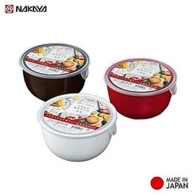 Hộp nhựa Nakaya 1.1L dùng để hâm nóng & nấu nướng thức ăn trong lò vi sóng ( Hộp tròn giao màu ngẫu nhiên ) - made in Japan