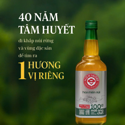 Combo Mật ong rừng Hoa Miền Núi - 100% mật ong chín Honimore 990g