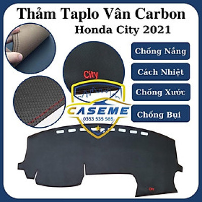 Thảm Da Taplo Dành Cho Xe Honda City 2021 Vân Carbon Cao Cấp