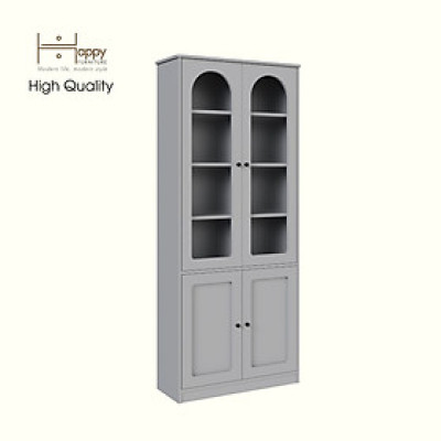 [Happy Home Furniture] SISEEL, Tủ lưu trữ cửa kính 4 cửa mở , 83cm x 33cm x 194cm ( DxRxC), TCM_184