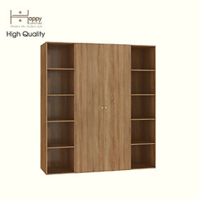 [Happy Home Furniture] SCANDINA, Tủ quần áo 2 cửa mở kết hợp 2 kệ bên ,200cm x 55cm x 220cm ( DxRxC), TCM_100