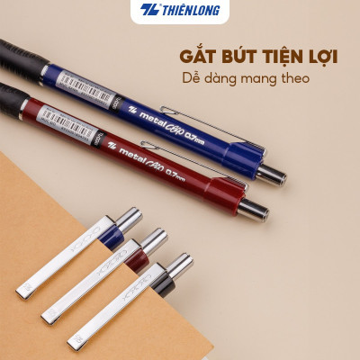 Combo 5-10-20 Bút Bi Thiên Long Metal Clip TL-036 đầu bi 1.0mm