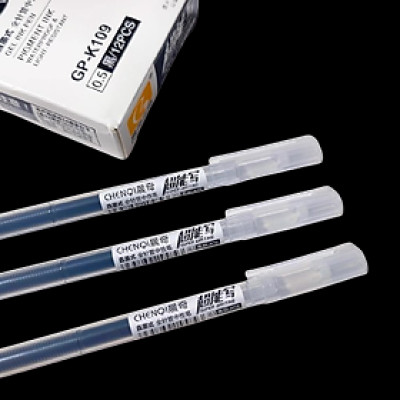 Hộp Bút Bi Gel Tazano Ngòi Kim 0.5mm GP-K109 (12 Cái/Hộp) Mực Khô Nhanh, Đều Nét, Chữ Đẹp