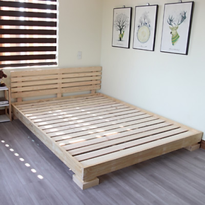 Giường ngủ gỗ CT08 Juno Sofa màu vàng nhạt 