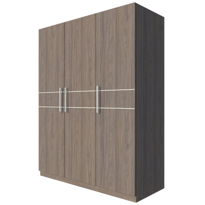 Tủ quần áo gỗ MDF Tundo 3 cánh màu óc chó 140 x 55 x 200cm