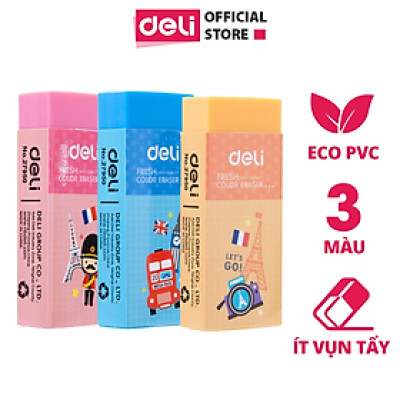 Tẩy Hình vẽ hoạt hình Deli - Hồng / cam / xanh dương - 1 chiếc W27950