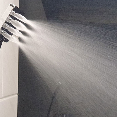 Bộ đài sen, tay sen vuông nhựa ABS mạ Chrome cao cấp Eurolife EL-DSV 02 (Trắng bạc)