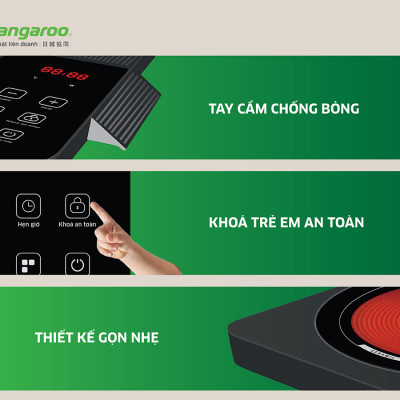 Bếp hồng ngoại đơn Kangaroo KG20IFT2, Công suất 2000W - Hàng chính hãng