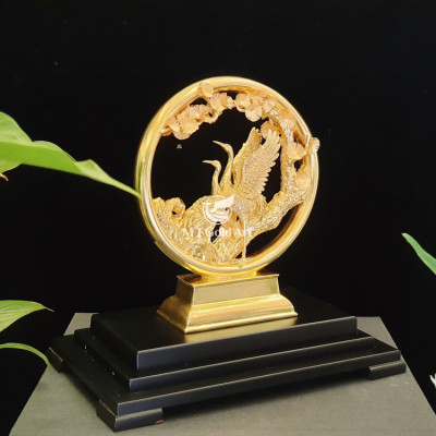 Tượng chim hạc dát vàng(16x30x24cm) MT Gold Art- Hàng chính hãng, trang trí nhà cửa, quà tặng dành cho sếp, đối tác, khách hàng.