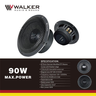 Loa Midrange cao cấp cho ô tô - Loa mid Walker VMM-35 thương hiệu âm thanh của Đức, Loa trung tần