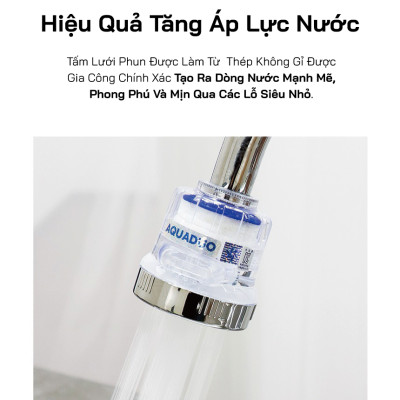 Combo Vòi rửa chén ( tăng áp +lọc nước) + 8 Thanh lọc nước AquaDuo SF-1000B 