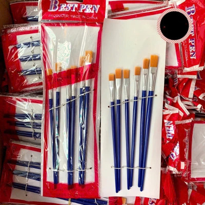 Bộ 6 Cọ vẽ màu nước đầu Tròn