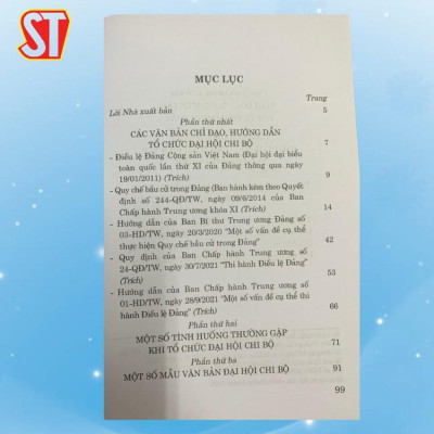 Sách - Tài Liệu Hướng Dẫn Đại Hội Chi Bộ Nhiệm Kỳ 2022 - 2025 - NXB Chính Trị Quốc Gia