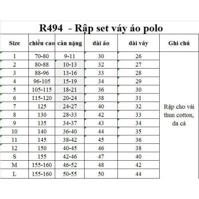 Rập Giấy A0 mã R494 - rập bộ váy bé (bản vẽ)