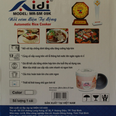 Nồi cơm điện Aidi MR-SM09K - Màu Ngẫu Nhiên -Chính Hãng