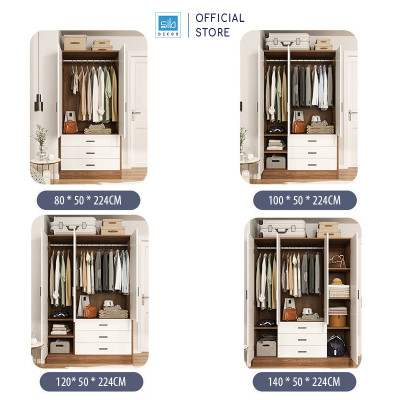 Tủ Quần Áo Hiện Đại Màu Trắng Phối Walnut Thương Hiệu SIB Decor TA10