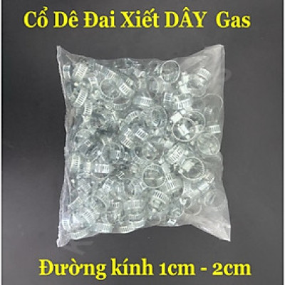 100 Cái Cổ Dê, Đai Siết Inox, Kẹp Siết Inox, Cố Định Ống Dẫn Gas - Hàng Chính Hãng