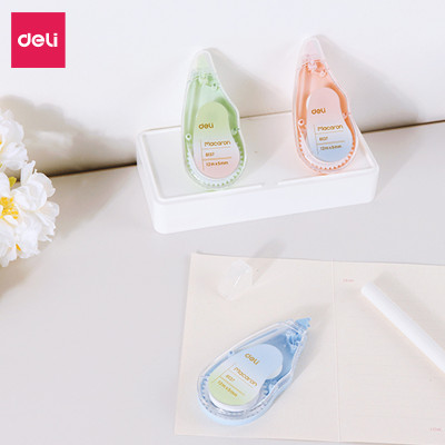 Băng xóa bút xóa kéo 12m Deli - Hình trái cây - Hồng/Xanh lá/Xanh dương - Set 3 chiếc - EH333