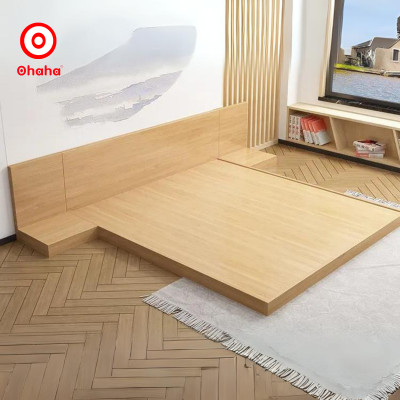 [Miễn phí vận chuyển & lắp đặt] Giường ngủ bệt thông minh kiểu Nhật cao cấp có vách ốp đầu giường Ohaha - GB005