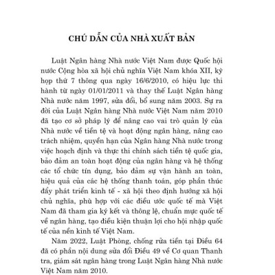 Luật ngân hàng nhà nước Việt Nam (hiện hành) (sửa đổi, bổ sung năm 2022)