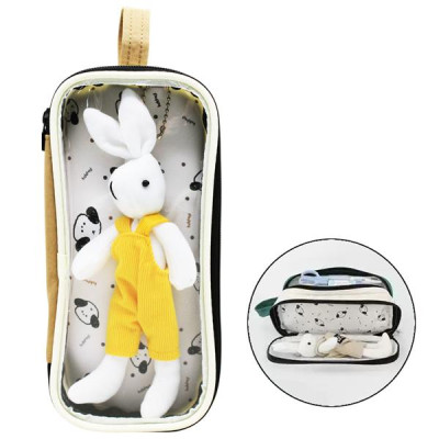 Bóp Viết Trong Suốt Kèm Thỏ Con - Shunde 9109 - Màu Vàng