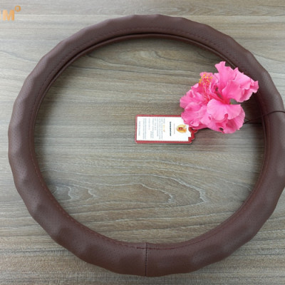 Bọc vô lăng cao cấp Macsim mã 8890 màu coffee - Chất liệu da thật 100%, khâu tay thủ công size M