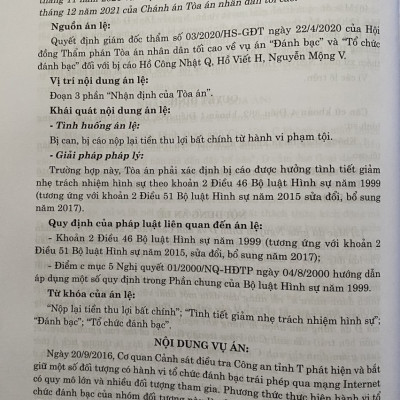 Hệ Thống  Án Lệ Việt Nam ( hiện hành) Từ Án Lệ số 01 đến Án Lệ số 72