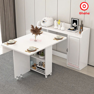 [Miễn phí lắp đặt và vận chuyển tại TP.HCM] Bộ bàn ăn thông minh xếp gọn kèm hệ tủ đồ - BA020