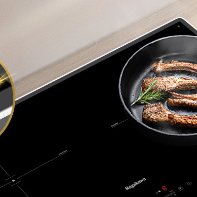 Bếp đôi điện từ Nagakawa UltraSlim NK2C29MB - Hàng Chính Hãng