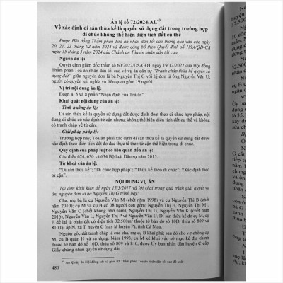 Sách Hệ Thống 72 Án Lệ Việt Nam Hiện Hành - V2462T