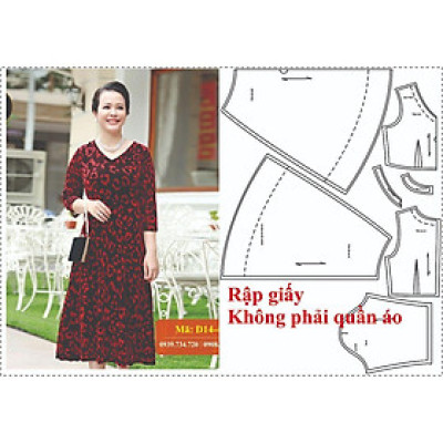 Rập giấy A0 mã 1538 - rập đầm trung niên (BẢN VẼ)