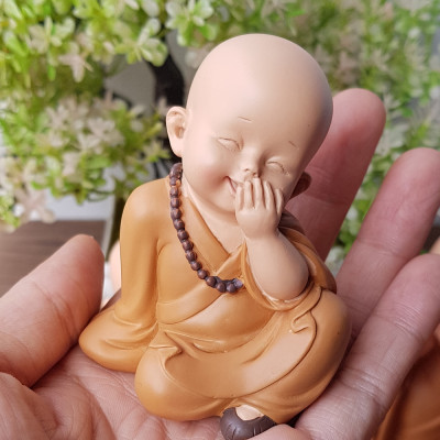 Bộ 03 chú tiểu áo nâu - mẫu Tam Không size mini 7cm mã MIXU-CT012B