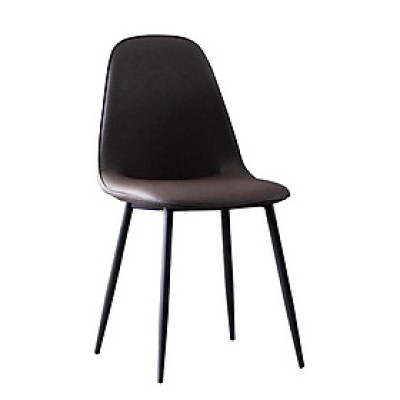 Ghế ăn bọc da simili  giả vải màu kem / xám / Nâu nhập khẩu đẹp duyên dáng thanh mảnh CC3003-P  chân thép sơn tĩnh điện màu gỗ / đen