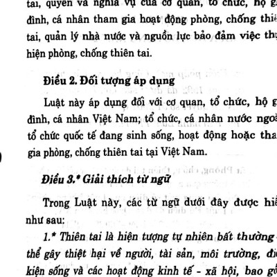 Luật Phòng, Chống Thiên Tai (Hiện Hành)(Sửa Đổi, Bổ Sung Năm 2020)