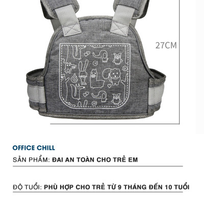 Đai An Toàn Cho Bé Đi Xe Máy OFFICE CHILL Bảo Vệ Bé Ngồi Trước Hoặc Sau Phù Hợp Từ 1 Đến 10 Tuổi