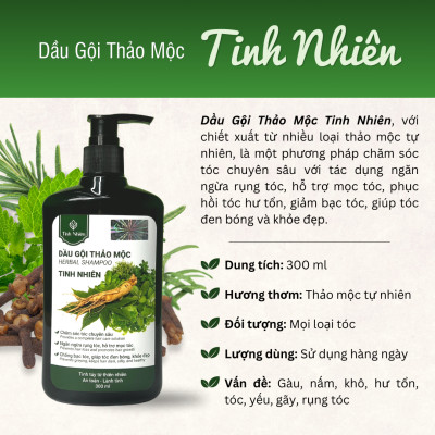 Dầu Gội Thảo Mộc Nhân Sâm Tinh Nhiên chăm sóc tóc chuyên sâu, giảm rụng tóc, giúp tóc mọc dày hiệu quả